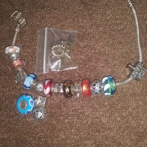 Pandora bracelet with charms